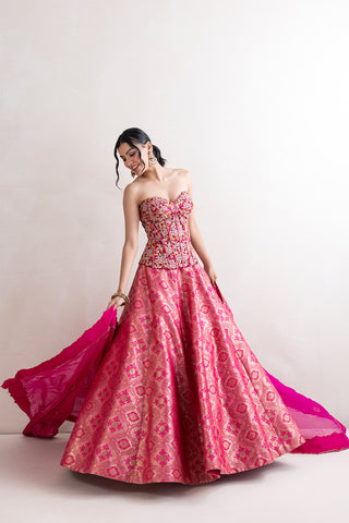 Uravani Corset Brocade lehenga