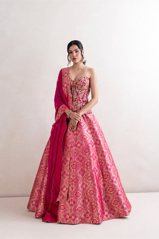 Uravani Corset Brocade lehenga